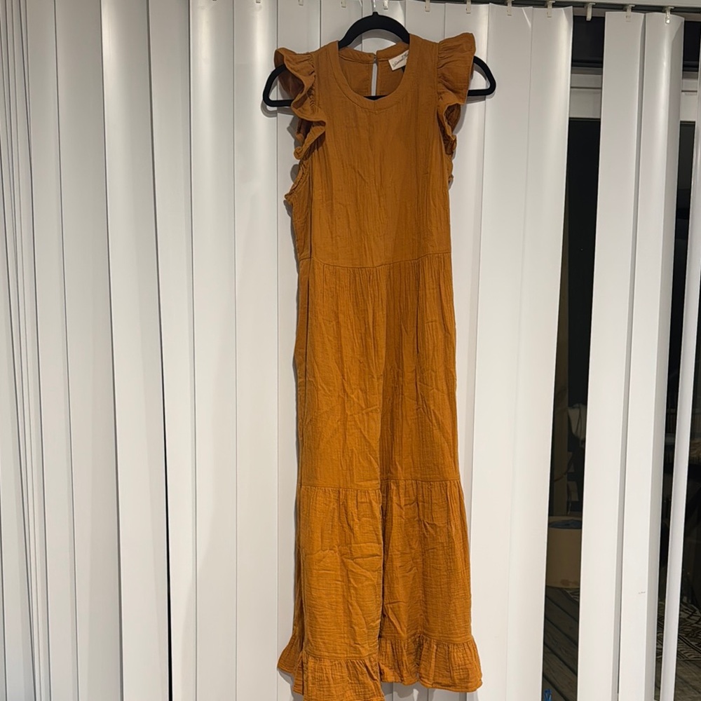 Ruffled Mustard Maxi Dress